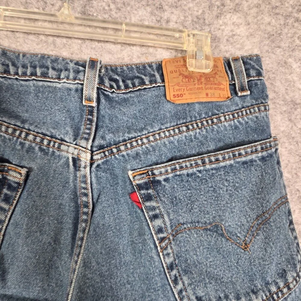 Levi's DIY Cutoff Denim Shorts Men's Size 38 Blue Distressed Frayed Summer Festi